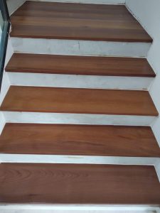 Burmese Teak Timber Staircase at Crowhurst Drive
