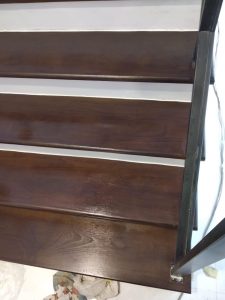 Burmese Teak Stairs in Walnut Stain @ Choa Chu Kang Central