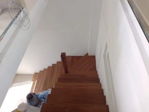 Burmese Teak Stair Treads on Concrete @ Lor 34 Geylang