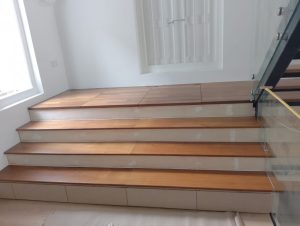 Burmese Teak Wood Stair Treads for Long Landing @ Lor 34 Geylang